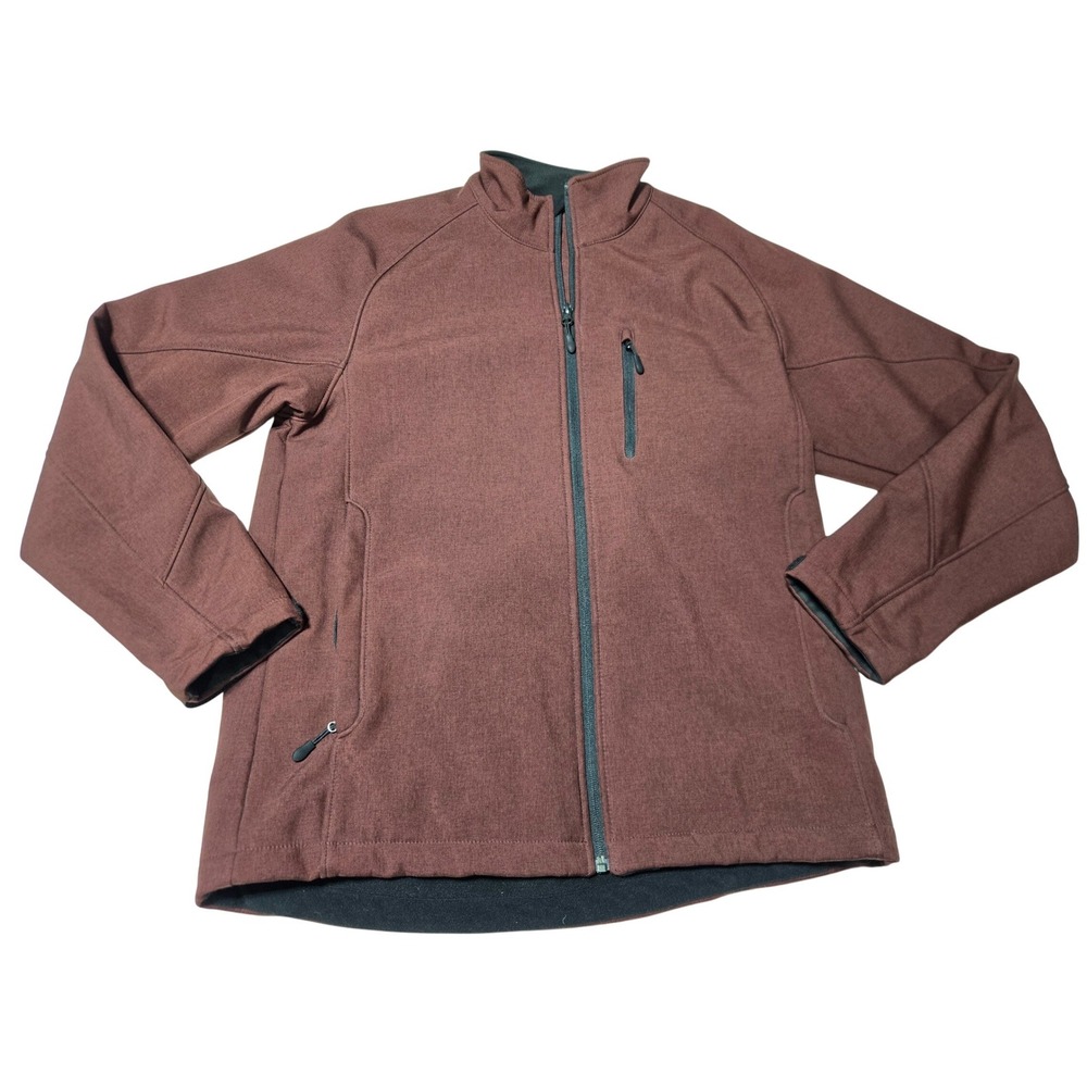 Kirkland Softshell Jacket Burgundy Full Zip Pockets Outdoor Casual Men's XL